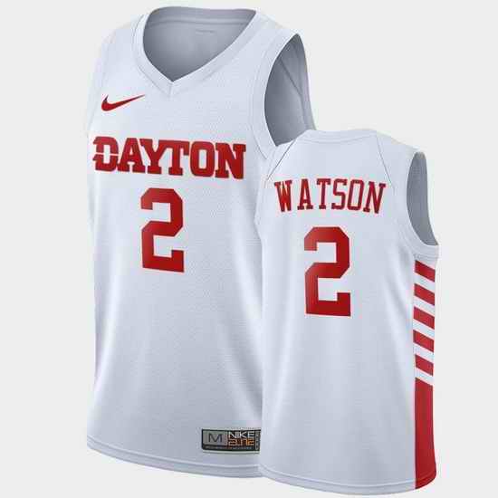 Men Dayton Flyers Ibi Watson College Basketball White Jersey